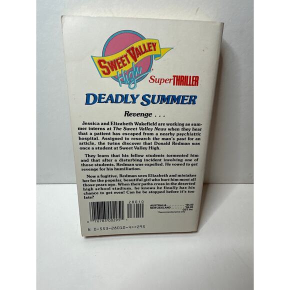 Sweet Valley High Super Thriller First Edition First Print Book Deadly Summer - Picture 4 of 7